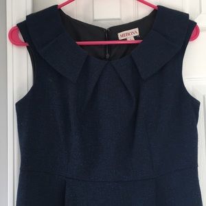 Black and blue tweed dress